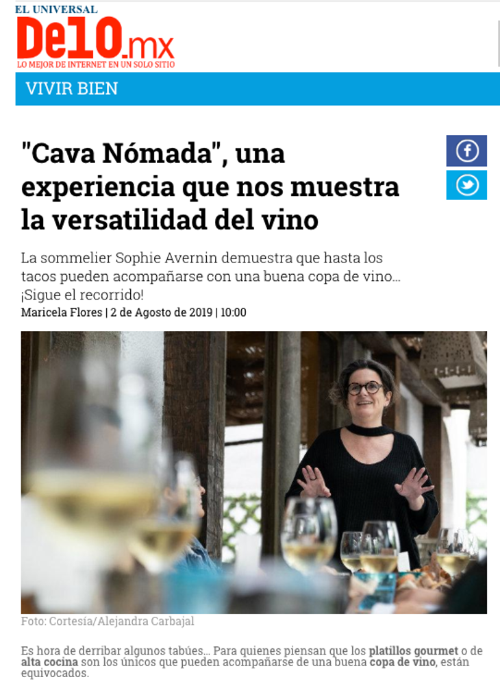 "Cava Nómada", Una experiencia que nos muestra la versatilidad del vino De10.mx