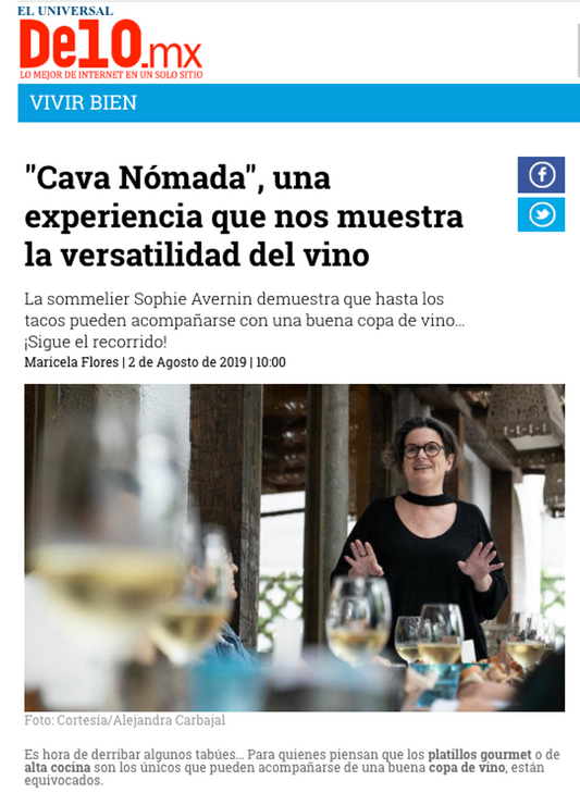 "Cava Nómada", Una experiencia que nos muestra la versatilidad del vino De10.mx